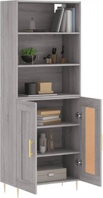 vidaXL Ντουλάπι Γκρι Sonoma 69,5 x 34 x 180 εκ. Επεξεργασμένο Ξύλο
