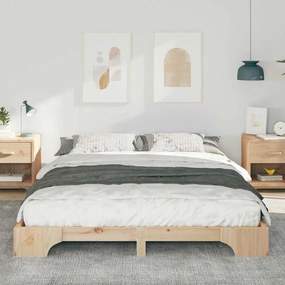 vidaXL Κρεβάτι δαπέδου με αποθήκευση Καφέ 160 x 210 cm ξύλο