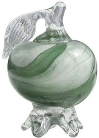 Διακοσμητικό Ρόδι Φυσητό 15-70023 Φ6x10cm White-Green Marhome Γυαλί