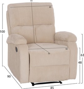 ΠΟΛΥΘΡΟΝΑ RELAX DIONI HM3296.12 ΜΠΕΖ ΡΙΓΕ ΥΦΑΣΜΑ 85x90x100Υεκ.
