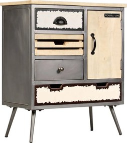 vidaXL Ντουλάπι 65 x 33 x 76 εκ. από Μασίφ Ξύλο Μάνγκο και Ατσάλι
