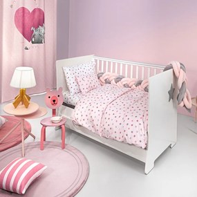 Σεντόνια Βρεφικά Paw (Σετ 3τμχ) Pinky Guy Laroche Κούνιας 115x170cm 100% Βαμβάκι
