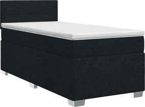 vidaXL Κρεβάτι box spring με στρώμα Μαύρο 80 x 200 cm Ύφασμα