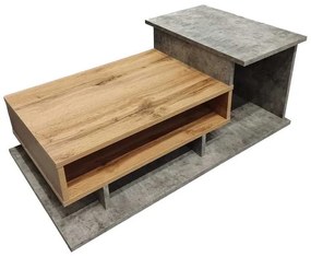 Τραπέζι σαλονιού Nuvele pakoworld σε γκρι antique-sonoma απόχρωση 90x50x35εκ