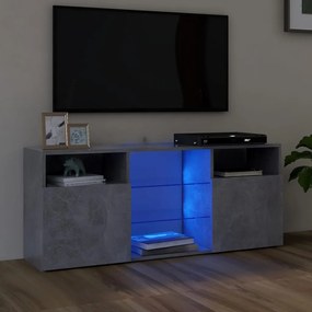 vidaXL Έπιπλο Τηλεόρασης με LED Γκρι Σκυροδέματος 120 x 30 x 50 εκ.