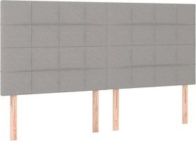 VidaXL Κεφαλάρι Ανοιχτό Γκρι 160x5x118/128 εκ. Ύφασμα