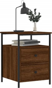 vidaXL Κομοδίνο Καφέ Δρυς 44 x 45 x 60 εκ. από Επεξεργασμένο Ξύλο