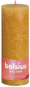 Bolsius Κεριά Κύλινδρος Ρουστίκ Shine 4 τεμ Κυψελωτό Κίτρινο 190x68χιλ