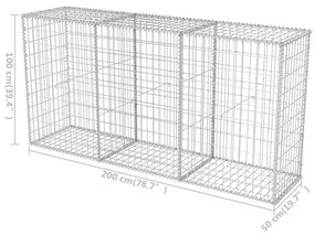 vidaXL Συρματοκιβώτιο 200 x 50 x 100 εκ. από Γαλβανισμένο Χάλυβα