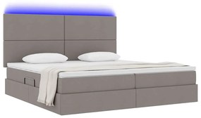 vidaXL Κρεβάτι με αποθηκευτικό χώρο και LED Taupe 200 x 200 cm