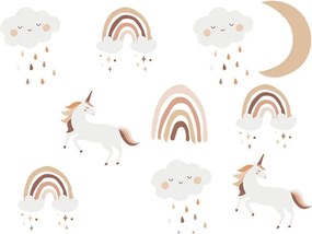 Παιδικά Αυτοκόλλητα Τοίχου Sipo Boho Rainbow Unicorn SIP-WS63048