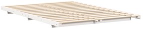 vidaXL Κρεβάτι δαπέδου Λευκό 140 x 200 cm Μασίφ ξύλο πεύκου