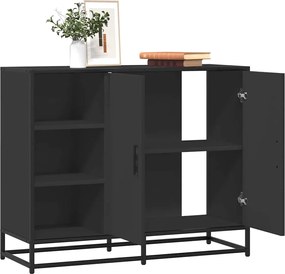 vidaXL Συρταριέρα Μαύρη 92x35x76 εκ. από Επεξεργασμένο Ξύλο