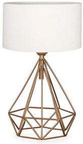 Φωτιστικό επιτραπέζιο Vanstone Megapap ύφασμα/μέταλλο χρωμα κρεμ/χρυσό 24x15x39εκ.