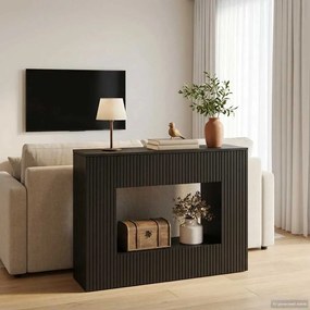 vidaXL Τραπέζι κονσόλας Ριγέ Μαύρο 101 x 29 x 74 εκ.