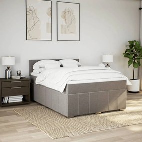 Κρεβάτι Boxspring με Στρώμα Taupe 140x190 εκ. Υφασμάτινο 3289367