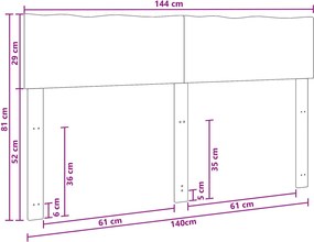 vidaXL Κεφαλάρι με φυσική άκρη ROSTOCK Λευκό 140 εκ.