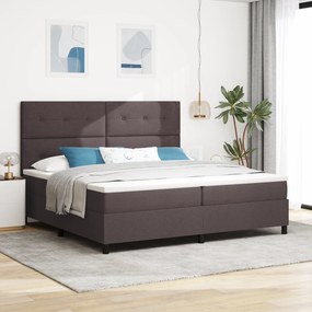 vidaXL Κρεβάτι με σπαστό στρώμα Σκούρο Καφέ 200x200 εκ. Ύφασμα