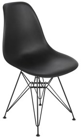 ART Καρέκλα Τραπεζαρίας Μέταλλο Βαφή Μαύρο - PP Μαύρο -  46x55x82cm