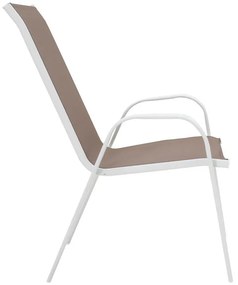 Σετ κήπου - Τραπεζαρία Watson - Calan 3 τεμ. μέταλλο - γυαλί λευκό 70x70x70 εκ. 70x70x70 εκ.