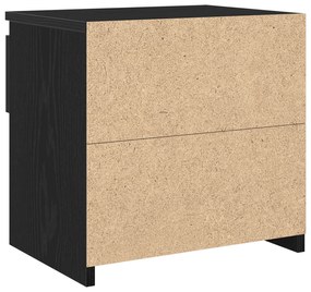 vidaXL Μαύρο Κομοδίνο από Δρυς 40x30x39 εκ. από Επεξεργασμένο Ξύλο