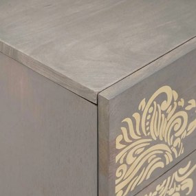 vidaXL Κομοδίνο με συρτάρι Γκρι 50 x 33 x 60 εκ Μασίφ ξύλο μάνγκο