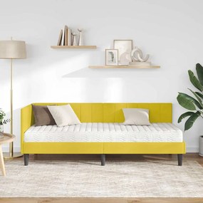 vidaXL Κρεβάτι Γωνίας με στρώμα Κίτρινο 80 x 200 cm Βελούδο