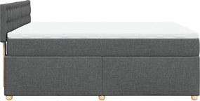 vidaXL Κρεβάτι Boxspring με Στρώμα Σκούρο Γκρι 140x200 εκ Υφασμάτινο