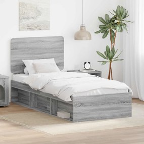 vidaXL Σκελετός Κρεβατιού Γκρι Sonoma 100 x 200 cm