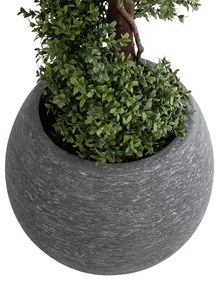 GloboStar® Artificial Garden COLUMBIA 20797 Επιδαπέδιο Πολυεστερικό Τσιμεντένιο Κασπώ Γλάστρα - Flower Pot Γκρι Φ40 x Υ35cm