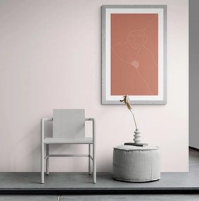 Αφίσα με παρπαστού Διακριτικές γραμμές και το λουλούδι της ζωής - 20x30 silver