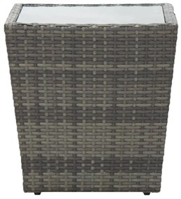 vidaXL Τραπέζι Βοηθητικό Γκρι 41,5x41,5x43 εκ. Συνθ.Ρατάν/Ψημένο Γυαλί
