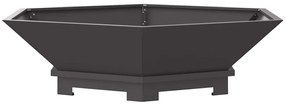 vidaXL Φωτιά Πυρκαγιάς Εξαγωνική Μαύρη 100x100x28 εκ Ατσάλι