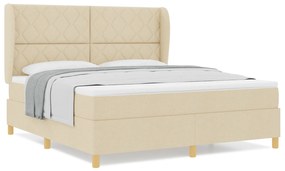 vidaXL κρεβάτι Box Spring  με στρώμα κρεμ 180x200 εκ. ύφασμα