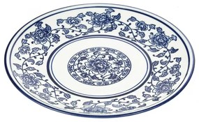 Artekko Artekko Floral Πιάτο Γλυκού Πορσελάνης Λευκό/Μπλε (20x20)cm 082-2208