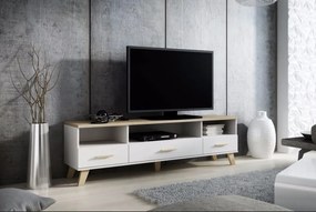 TV stand LOTTA 180 3s3K dimond white/lsonoma oak DIOMMI CAMA-LOTTA-RTV-180-3S3K-BI/DSO