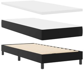 vidaXL Κρεβάτι με Στρώμα με στρώμα Μαύρο 100 x 200 cm Τεχνητό δέρμα