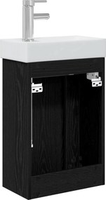 vidaXL Μονάδα μπάνιου με βρύση Μαύρη Δρυς 40,5 x 22,5 x 62 εκ.