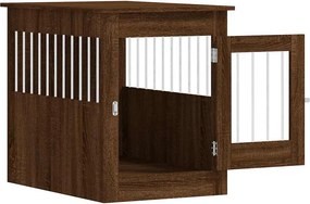vidaXL Κλουβί Σκύλου Καφέ Δρυς 55x80x68 εκ. από Επεξεργ. Ξύλο