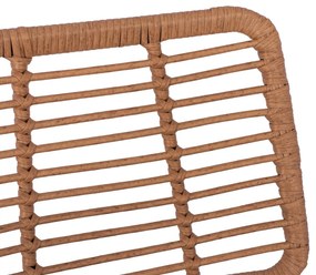 Σκαμπό Μπαρ ALLEGRA C5455 Μεταλλικό με Μπέζ Wicker &amp; Μαξιλάρι 46,5x55x117,5Υ εκ. 46.5x55x117.5 εκ.