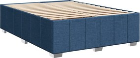 vidaXL Κρεβάτι Boxspring με Στρώμα Μπλε 140x190 εκ. Υφασμάτινο