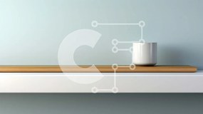 Intra Συλλεκτικό Ξύλινο Παζλ Plywood  4mm - Λευκό βάζο σε ξύλινο ράφι σε γαλάζιο τοίχο Σε Ξύλινο Κουτί - Διαστάσεις Puzzle: 10x10 cm – 25 κομμάτια