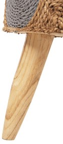ΣΚΑΜΠΟ BEAM HM7826 ΞΥΛΟ ΤΕΑΚ ΚΑΙ SEAGRASS ΣΕ ΦΥΣΙΚΟ &amp; ΓΚΡΙ Φ43x45Yεκ.
