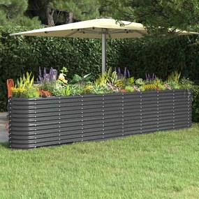vidaXL Ζαρντινιέρα Ανθρακί 332x40x68 εκ Γαλβανισμένος χάλυβας