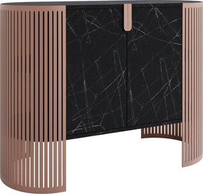 Μπουφές Fikoli II-Μαύρο Μάρμαρο - Χάλκινο