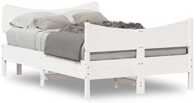 vidaXL Σκελετός Κρεβ. Χωρίς Στρώμα Λευκό 120x190 εκ Μασίφ Πεύκο
