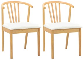 vidaXL Καρέκλα τραπεζαρίας 2 pcs Φυσικό και Λευκό Καθαρό Καουτσούκ