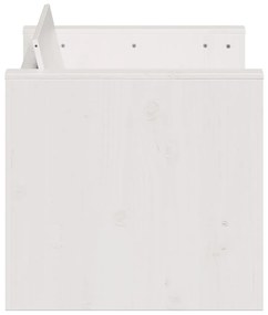 vidaXL Καναπές Κήπου Διθέσιος Λευκός 134x60x62 εκ. Μασίφ Ξύλο Πεύκου