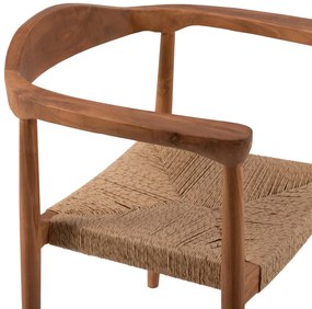 Καρέκλα-Πολυθρόνα C9389.01 από Ξύλο Teak και Συνθετικό Σχοινί 59,5x56x76,5εκ. 59.5x56x76.5 εκ.