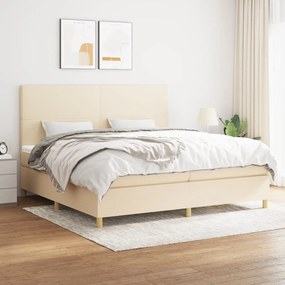 ΚΡΕΒΑΤΙ BOXSPRING ΜΕ ΣΤΡΩΜΑ ΚΡΕΜ 200X200 ΕΚ. ΥΦΑΣΜΑΤΙΝΟ 3142206